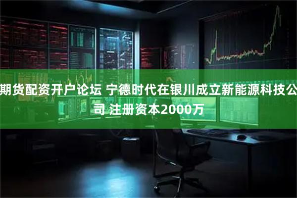 期货配资开户论坛 宁德时代在银川成立新能源科技公司 注册资本2000万