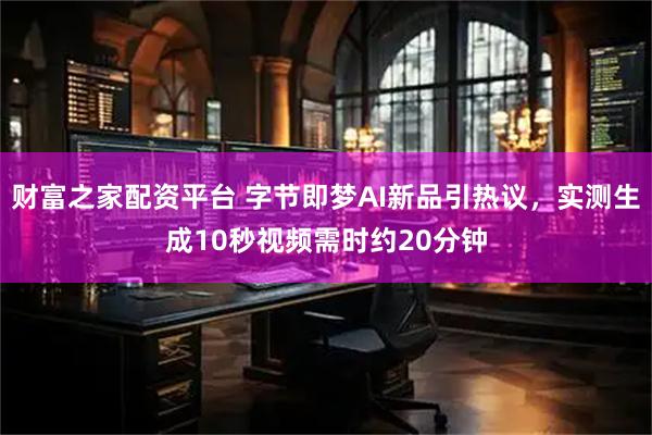 财富之家配资平台 字节即梦AI新品引热议，实测生成10秒视频需时约20分钟